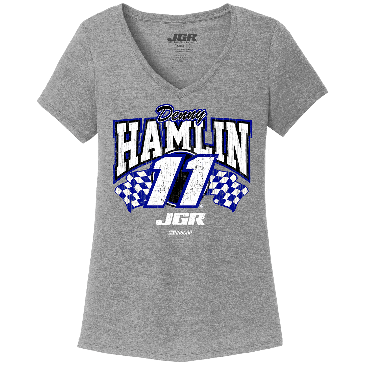 LADIES GREY FROST V-NECK TEE