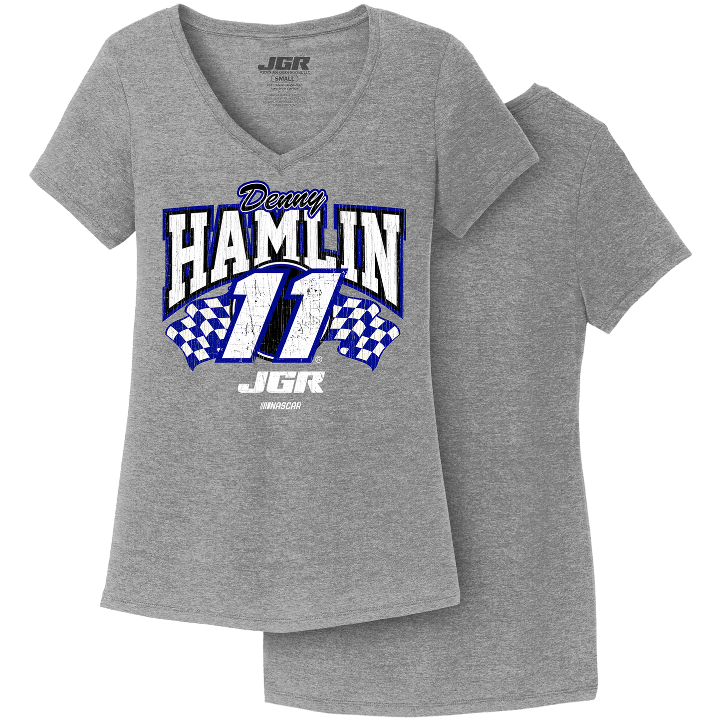 LADIES GREY FROST V-NECK TEE