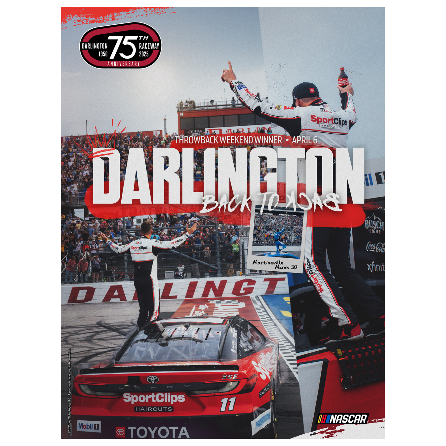 AUTOGRAPHED DARLINGTON WIN POSTER