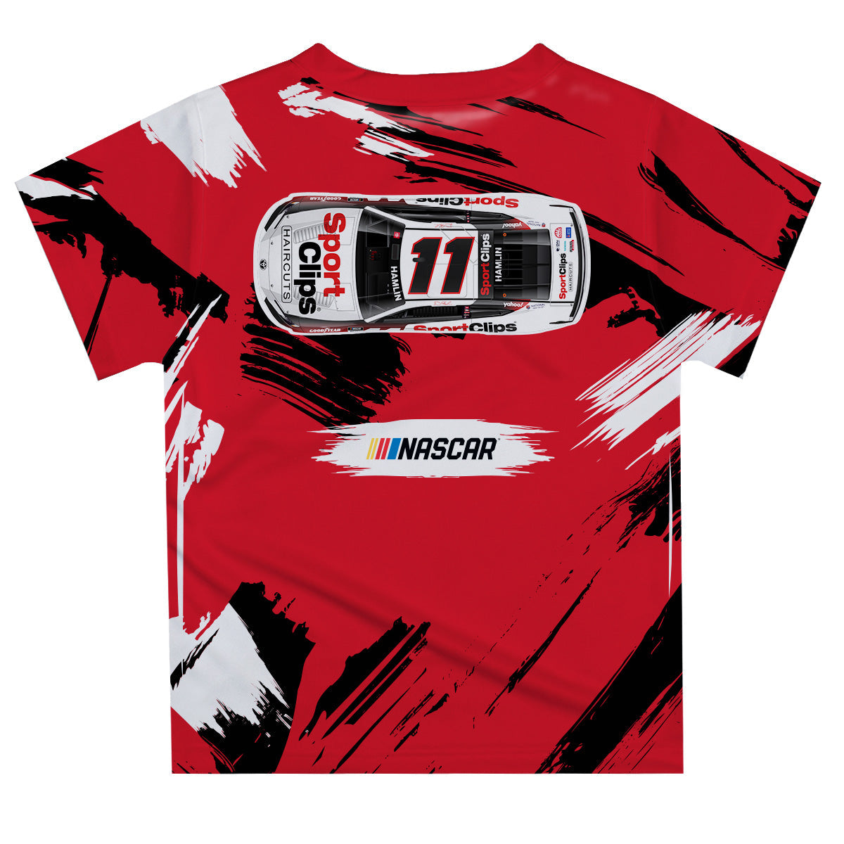 Denny Hamlin Vive La Fete NASCAR Paint Brush T-Shirt - Red