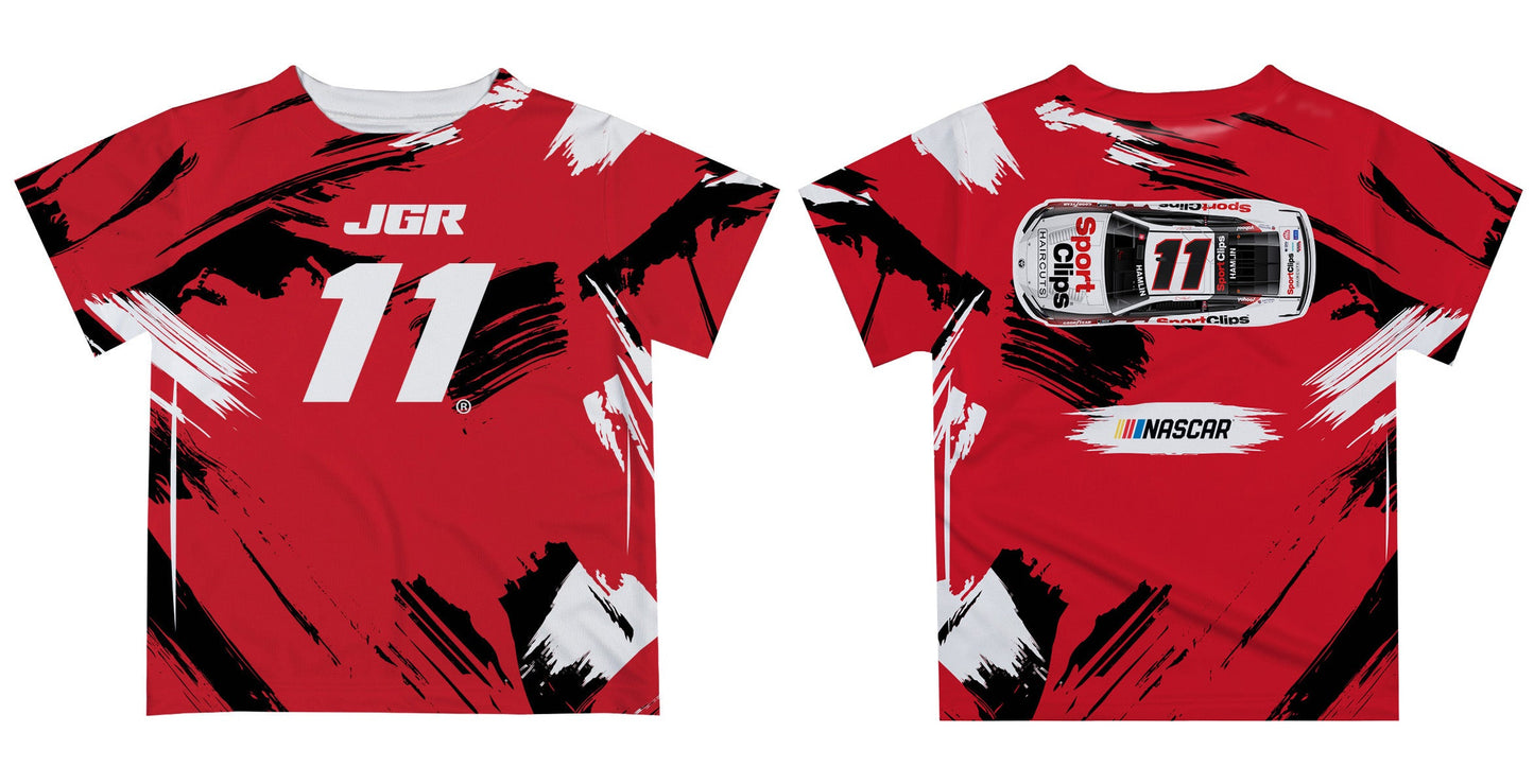 Denny Hamlin Vive La Fete NASCAR Paint Brush T-Shirt - Red