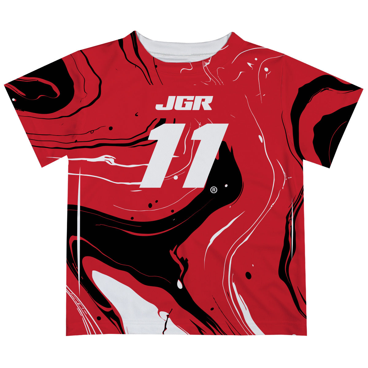 Denny Hamlin Vive La Fete NASCAR Marble T-Shirt - Red
