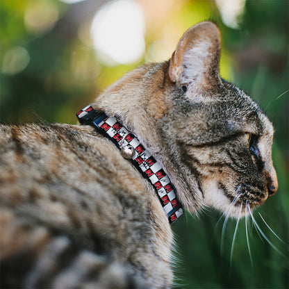 Breakaway Cat Collar with Bell - William Byron Autograph and #24 Checker Logo Black/White/Red