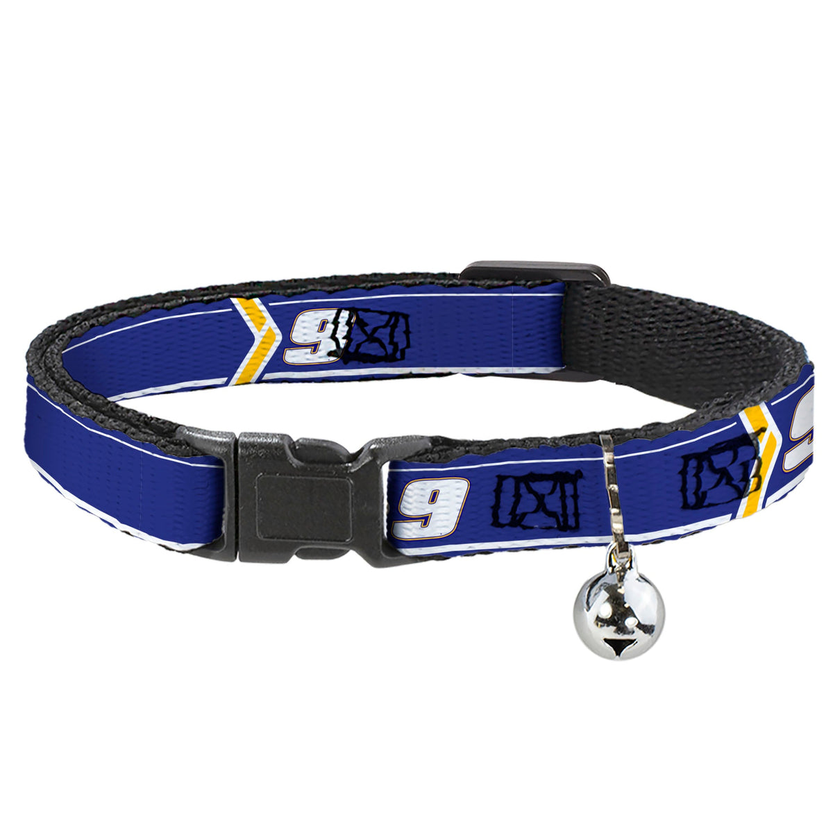 Breakaway Cat Collar with Bell - Chase Elliott #9 Car Scheme Blue/Yellow/White