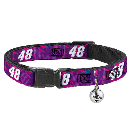 Breakaway Cat Collar with Bell - Alex Bowman #48 Car Scheme Purples/Pinks/White