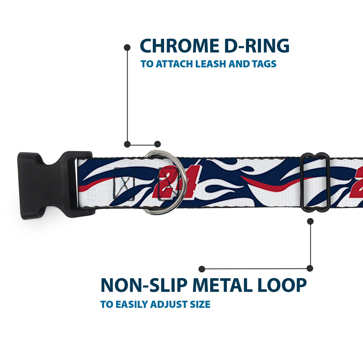 Plastic Clip Collar - William Byron #24 Car Scheme White/Red/Blue