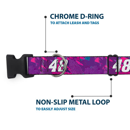Plastic Clip Collar - Alex Bowman #48 Car Scheme Purples/Pinks/White