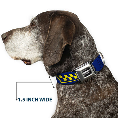 HENDRICK MOTORSPORTS Checker Logo Full Color Black/White Seatbelt Buckle Collar - Jimmie Johnson #48 Autograph Checker Blue/Yellow