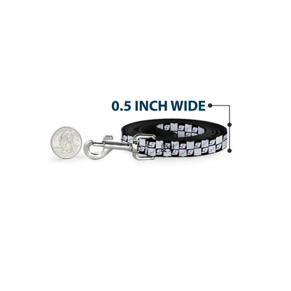 Dog Leash - Chase Elliott Autograph and #9 Checker Logo Black/White/Blue