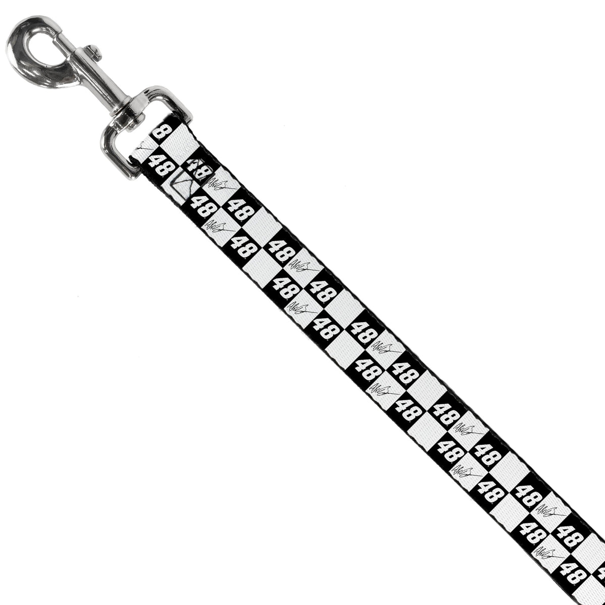 Dog Leash - Alex Bowman Autograph and #48 Checker Logo Black/White