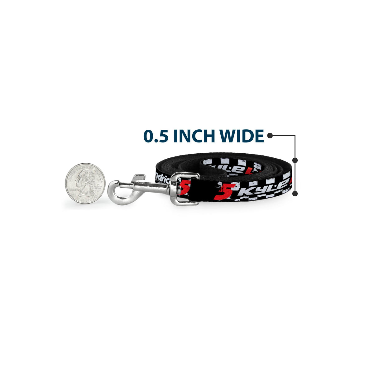 Dog Leash - KYLE LARSON #5 VALVOLINE Hendrick Motorsports Logo Black/White/Red