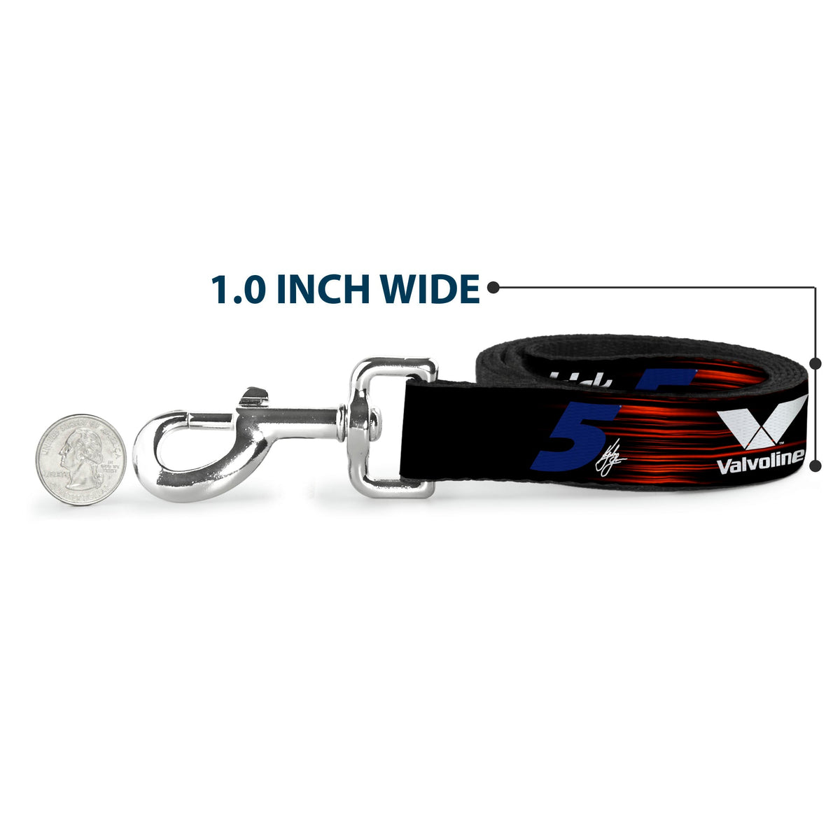 Dog Leash - Kyle Larson #5 Autograph VALVOLINE Hendrick Motorsports Logo Black/Red/White/Blue
