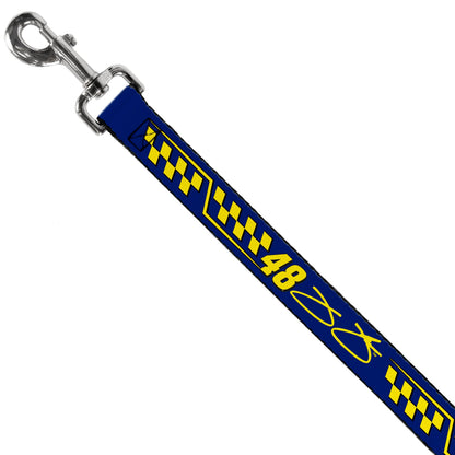 Dog Leash - Jimmie Johnson #48 Autograph Checker Blue/Yellow