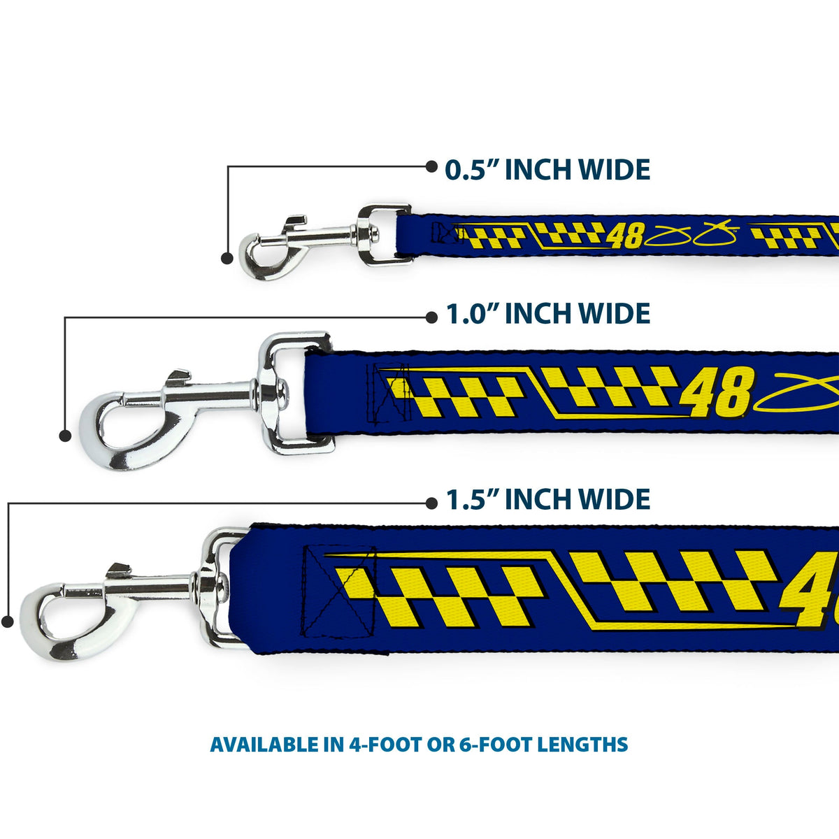 Dog Leash - Jimmie Johnson #48 Autograph Checker Blue/Yellow
