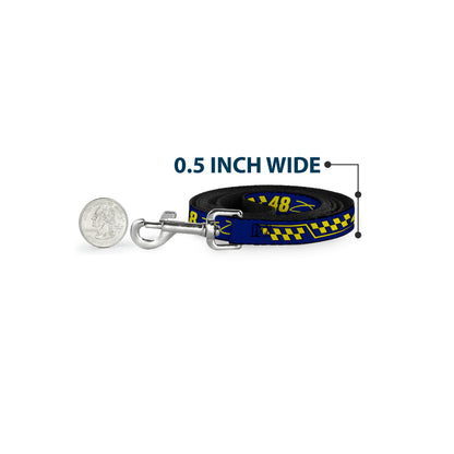 Dog Leash - Jimmie Johnson #48 Autograph Checker Blue/Yellow