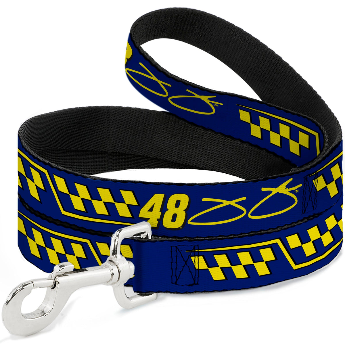 Dog Leash - Jimmie Johnson #48 Autograph Checker Blue/Yellow