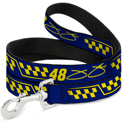Dog Leash - Jimmie Johnson #48 Autograph Checker Blue/Yellow