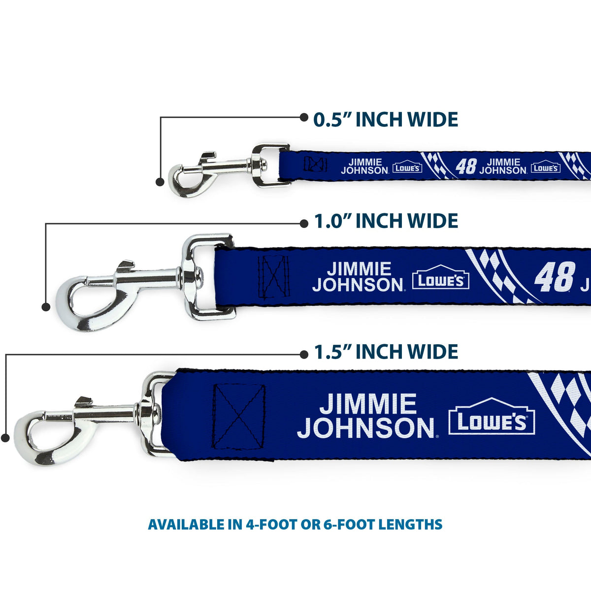 Dog Leash - JIMMIE JOHNSON #48 LOWE'S Logo Checker Blue/White
