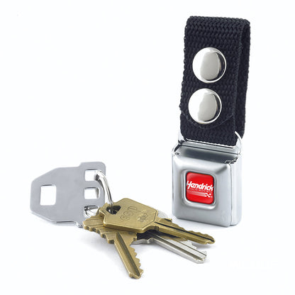 Keychain - HENDRICK MOTORSPORTS Checker Logo Full Color Red/White - Black