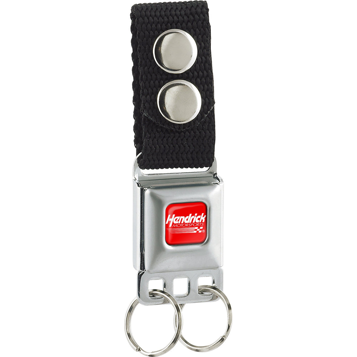 Keychain - HENDRICK MOTORSPORTS Checker Logo Full Color Red/White - Black