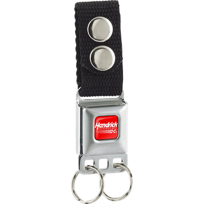 Keychain - HENDRICK MOTORSPORTS Checker Logo Full Color Red/White - Black