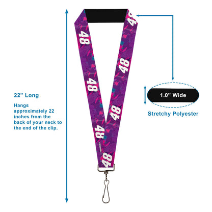 Lanyard - 1.0" - Alex Bowman #48 Car Scheme Purples/Pinks/White
