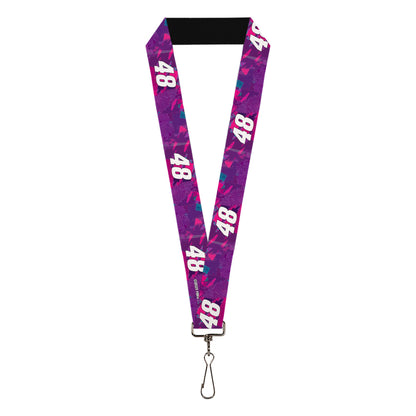 Lanyard - 1.0" - Alex Bowman #48 Car Scheme Purples/Pinks/White