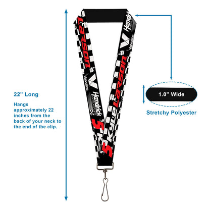 Lanyard - 1.0" - KYLE LARSON #5 VALVOLINE Hendrick Motorsports Logo Black/White/Red