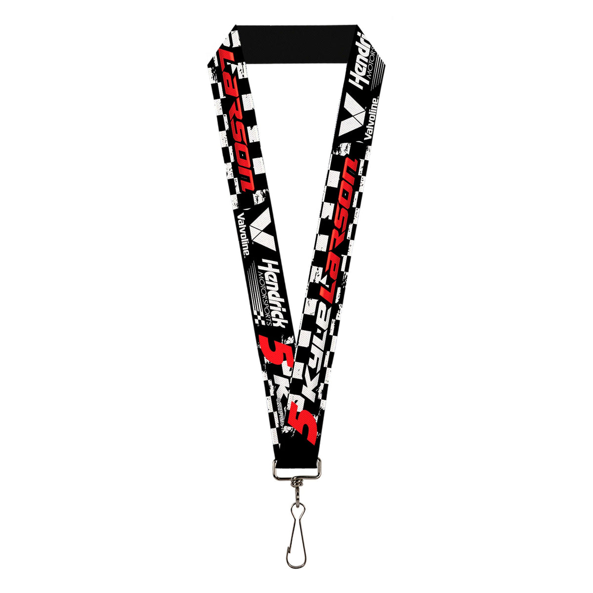 Lanyard - 1.0" - KYLE LARSON #5 VALVOLINE Hendrick Motorsports Logo Black/White/Red