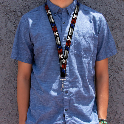 Lanyard - 1.0" - Kyle Larson #5 Autograph VALVOLINE Hendrick Motorsports Logo Black/Red/White/Blue