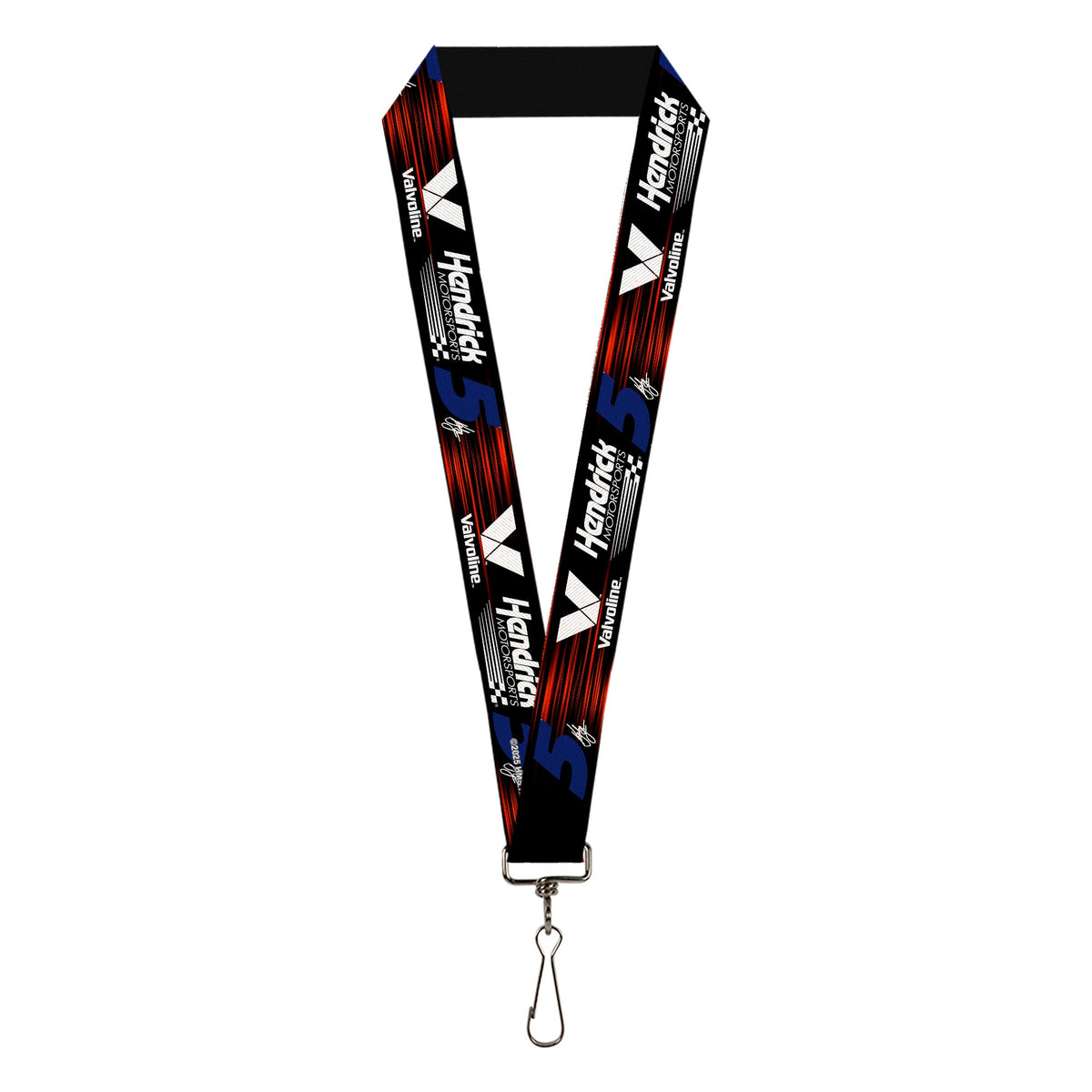 Lanyard - 1.0" - Kyle Larson #5 Autograph VALVOLINE Hendrick Motorsports Logo Black/Red/White/Blue