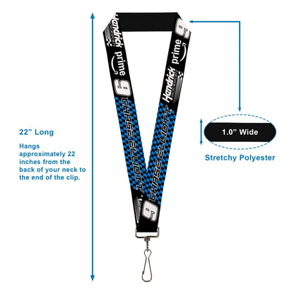 Lanyard - 1.0" - CHASE ELLIOTT #9 PRIME Hendrick Motorsports Logo Black/White/Blue