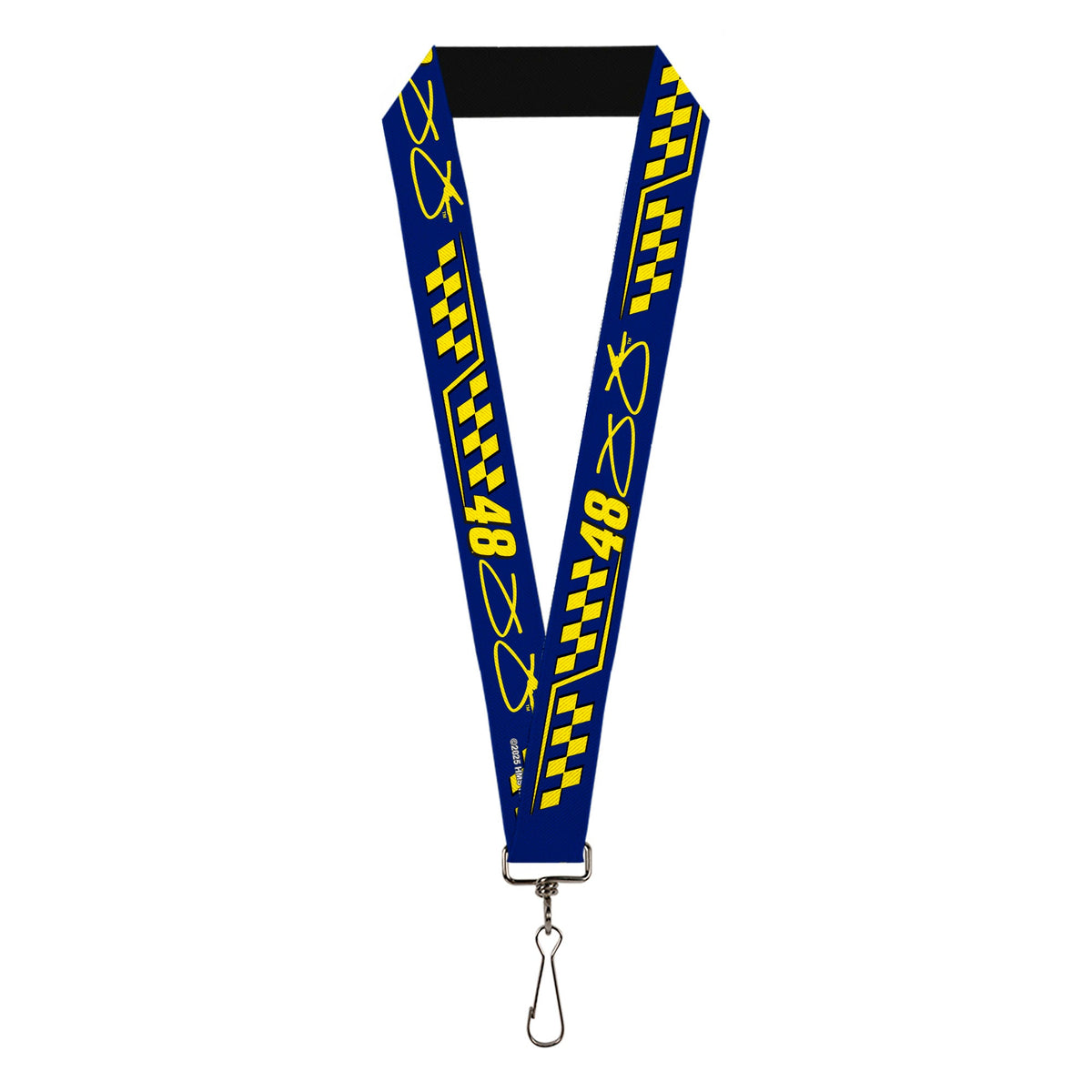 Lanyard - 1.0" - Jimmie Johnson #48 Autograph Checker Blue/Yellow