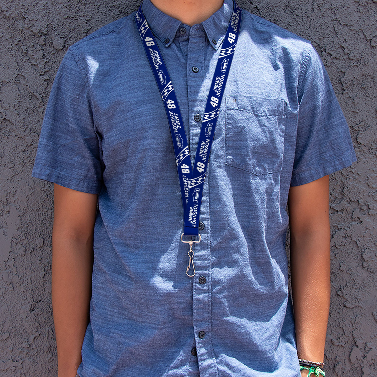 Lanyard - 1.0" - JIMMIE JOHNSON #48 LOWE'S Logo Checker Blue/White