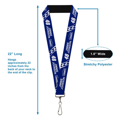 Lanyard - 1.0" - JIMMIE JOHNSON #48 LOWE'S Logo Checker Blue/White