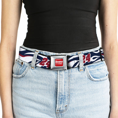 HENDRICK MOTORSPORTS Checker Logo Full Color Red/White Seatbelt Belt - William Byron #24 Car Scheme White/Red/Blue Webbing