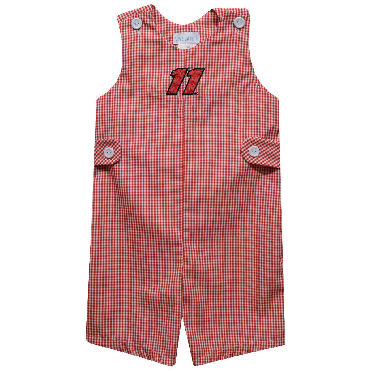 Denny Hamlin Vive La Fete Gingham Jon Jon Romper - Red
