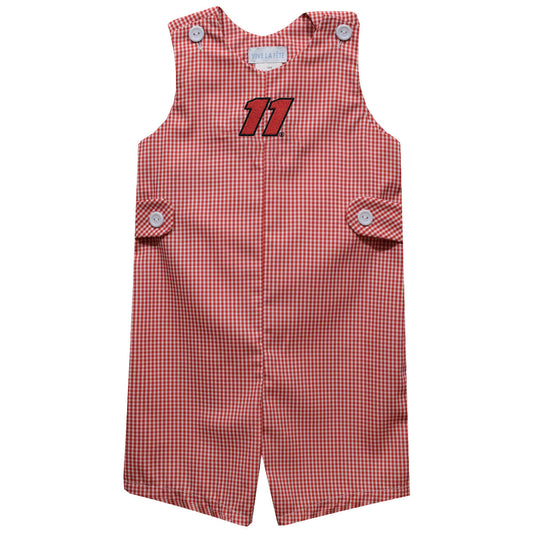 Denny Hamlin Vive La Fete Gingham Jon Jon Romper - Red
