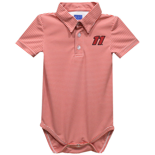 Denny Hamlin Vive La Fete Polo Pencil Stripe Bodysuit - Red