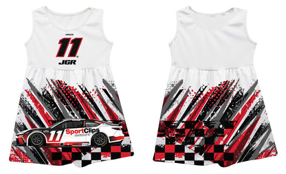 Denny Hamlin Vive La Fete NASCAR Abstract Check Halftones Tank Dress - White