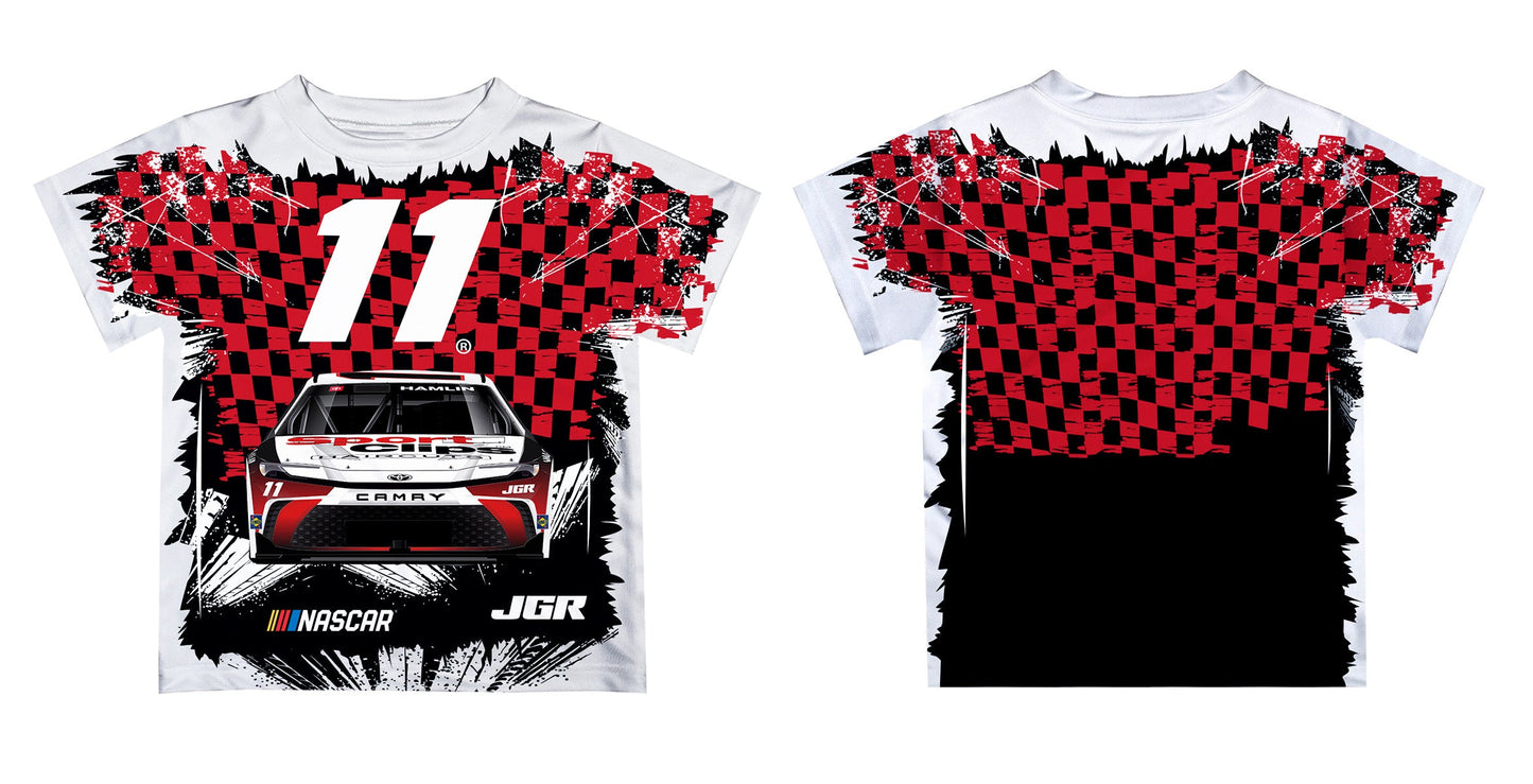 Denny Hamlin Vive La Fete NASCAR Checkered Racing Car T-Shirt - Red