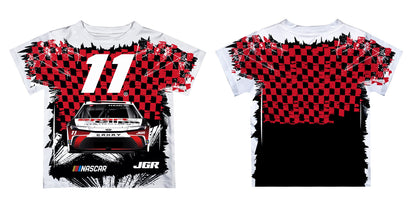 Denny Hamlin Vive La Fete NASCAR Checkered Racing Car T-Shirt - Red