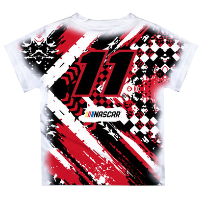 Denny Hamlin Vive La Fete NASCAR Abstract Kids T-Shirt - Red