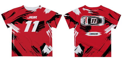 Denny Hamlin Vive La Fete NASCAR Paint Brush T-Shirt - Red