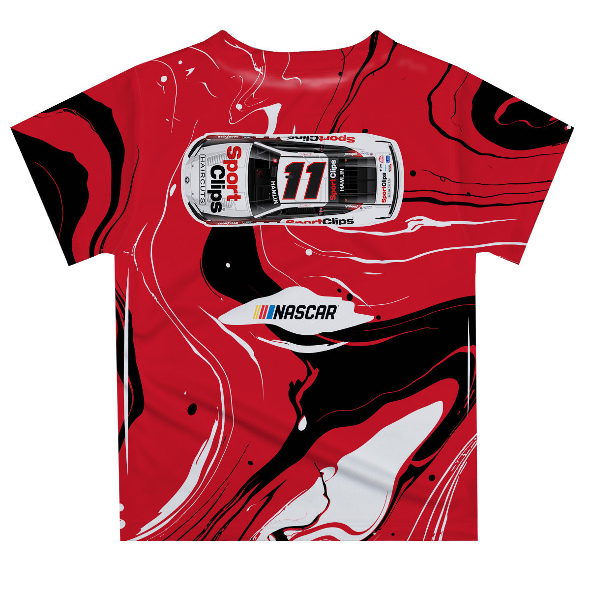 Denny Hamlin Vive La Fete NASCAR Marble T-Shirt  - Red
