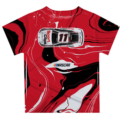 Denny Hamlin Vive La Fete NASCAR Marble T-Shirt  - Red