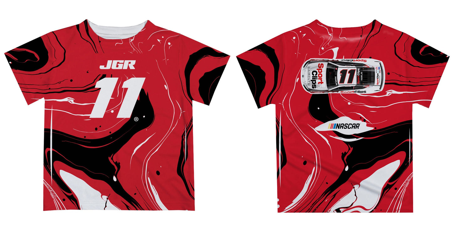 Denny Hamlin Vive La Fete NASCAR Marble T-Shirt  - Red