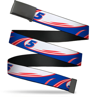 Web Belt Blank Black Buckle - Kyle Larson #5 Car Scheme White/Blue/Red Webbing