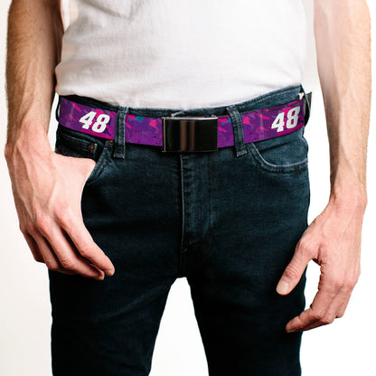 Web Belt Blank Black Buckle - Alex Bowman #48 Car Scheme Purples/Pinks/White Webbing