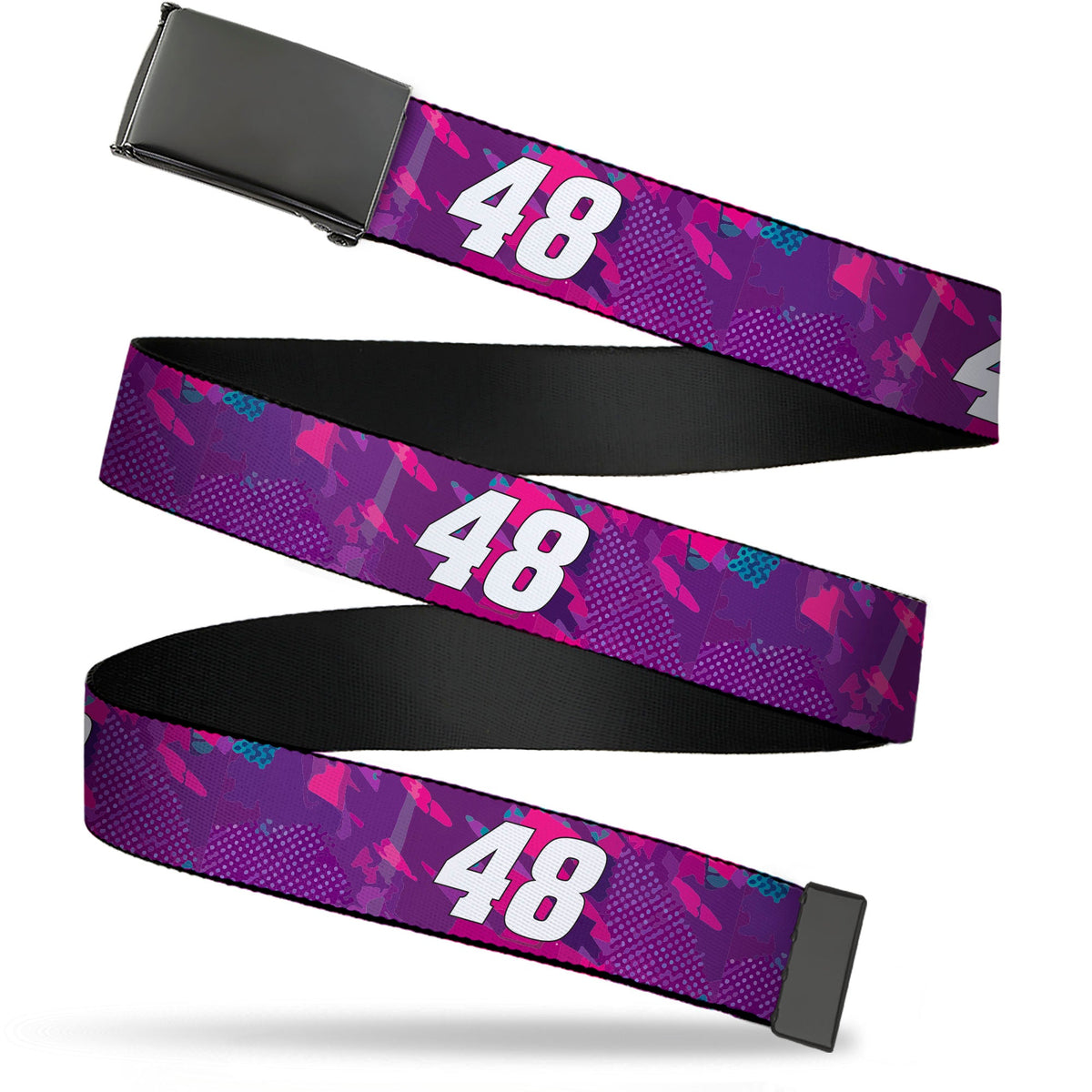 Web Belt Blank Black Buckle - Alex Bowman #48 Car Scheme Purples/Pinks/White Webbing